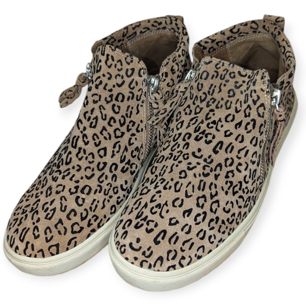 Gianni Bini Schools Out Peep Toe Suede Leopard/Cheetah Booties Women's Size 7.5